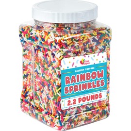 A Great Surprise Spring Rainbow Sprinkles - 2.2 Pounds - Bulk Rainbow Jimmies for Cookies - Birthday Cake for Ice Cream, Baking, Cupcakes, Donuts