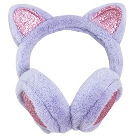 IHCEMIH Ear Muffs Women Girls Earmuffs Winter Accessories Fluffy Plush Adjustable Adults Outdoor Thermal Ear Warmer Skiing Running Cat Ears Covers Protector from Wind Cold Gift for Girls Ladies Purple