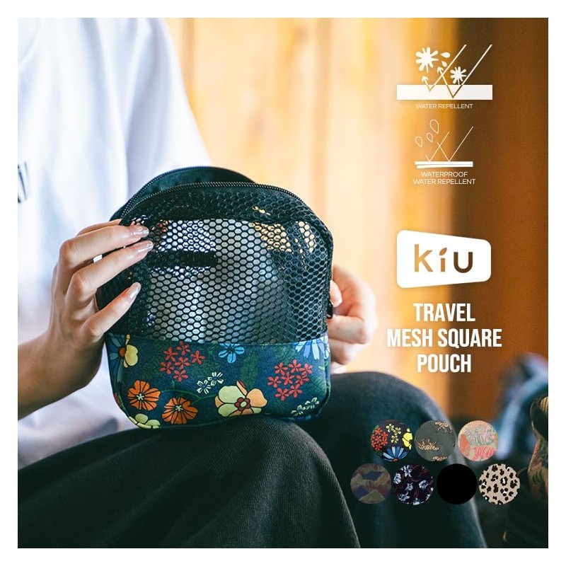 KiU K369-169 Travel Mesh Square Pouch, Travel Mesh Pouch, Unisex