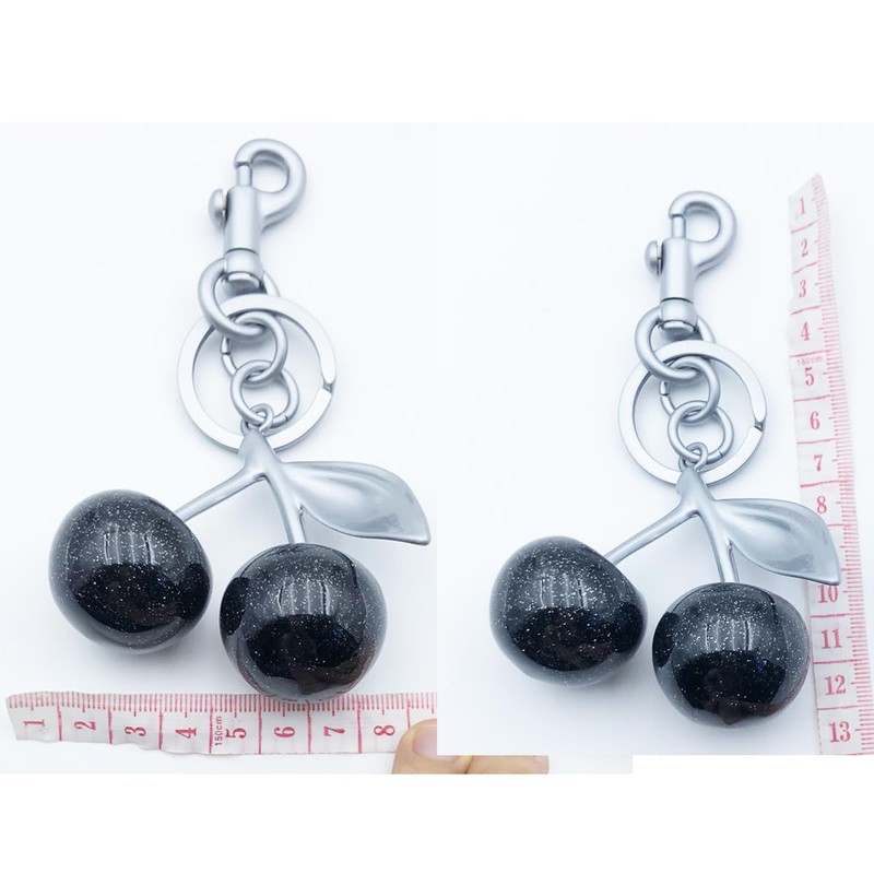 [Sqzrpomddy] Women Red Cherry Bag Charm Purse Charm Keychain- Car