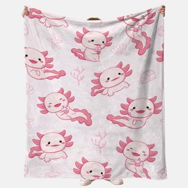FYDZBSL Axolotl Blanket Super Soft Cozy Fleece Throw Cute Axolotl Themed Design Printed Throw Blankets for Kids, Chair Sofa, Warm Soft Cozy Blanket 40"x60"