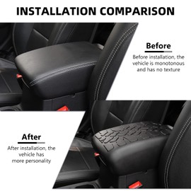 RAZPOY for JL Center Console Armrest Box Cover, Waterproof Rubber Protector Pet Pad Interior Accessories for 2018-2022 Jeep Wrangler JL & Gladiator JT, Black