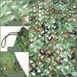 UQXSTAR Tarnnetz Camouflage Netz Jagd,Outdoor Armee Militär Tarn Dekorationen für Gartenzaun,Woodland,Wildcampen,Waldlandschaft,Autodeckung,Sonnenschutz Camping Sichtschutz Netz (Woodland, 3x5m)