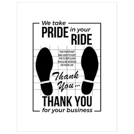 18" x 24" White Car Paper Floor Mats,50Pcs Vehicles Disposable Floor Pads,Temporary Cars Floor Protector,Automotive Mat Covers Protector,Detailing Detail Wash,Temporary Sticky