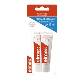Elmex Toothpaste against cavities, travel tubes, 2 x 12 ml