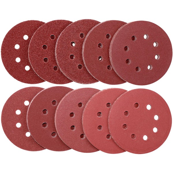 HWXINIE Sanding Discs, 4.9 inches (125 mm), Set of 100, 8 Holes, Round Shape, Magic Type Sandpaper for Electric Sanders (#40#60#80#120#180#240#400#600#800#1000 x 1000 x 1000 x 1000 x 1000 x 1000 x 1000 x 1000 x 1000 x 1000 x 1000 x 1000 x 1000)
