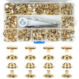 60 Sets 15mm 5/8" Heavy Duty Snap Fasteners Kit, Metal Snaps for Leather Crafts Sewing Repair Clothing Button Kit with Snap Installation Tool