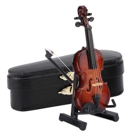 Miniature Violin Model, Mini Violin Miniature, Miniature Violin Model with Stand Case, Dollhouse Accessories, Mini Musical Instrument for Home Decoration, Dollhouse Decoration, Children's Toy