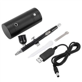 0.3mm Black Mini Air Compressor Spray Gun Airbrush Set 7CC Capacity Set USB Powered 8.4V