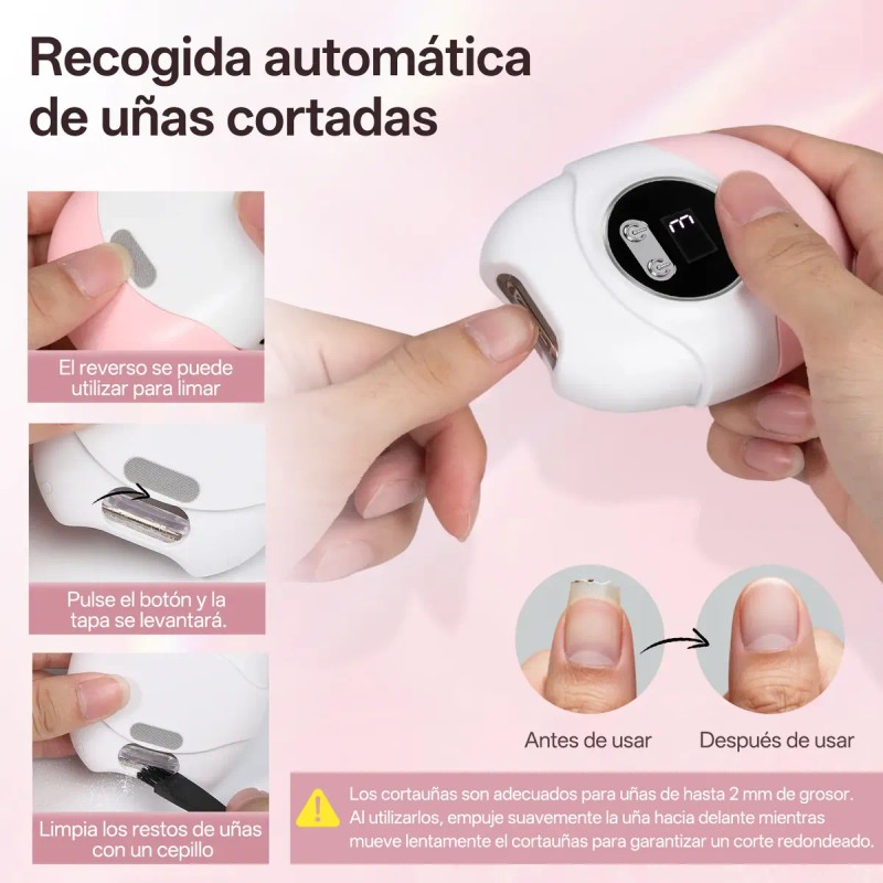 Lima Eléctrica Para Uñas Con Pantalla Digital Y Eliminador