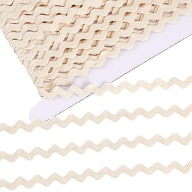GORGECRAFT 16.5 Yards Cotton Rick Rack Trim for Sewing 1/2 inch RIC Rac Rickrack Lace Wave Ribbon Floral White Zig Zag Wave Bending Fringe Lace Trim S Shaped Woven Braided Fabric for DIY Crafts
