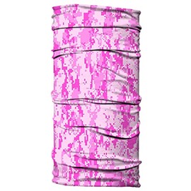 Neck Gaiter: Digital Camo Camouflage: Fishing Face Mask/Shield | UV/UPF 50+ Sun Protection | Balaclava | Bandana - Pink
