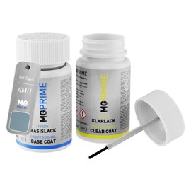 MG PRIME Autolack Lackstift Set für Opel 4MU / 21C Aeroblau Metallic/Bleu Aero Metallic Basislack Klarlack je 50ml