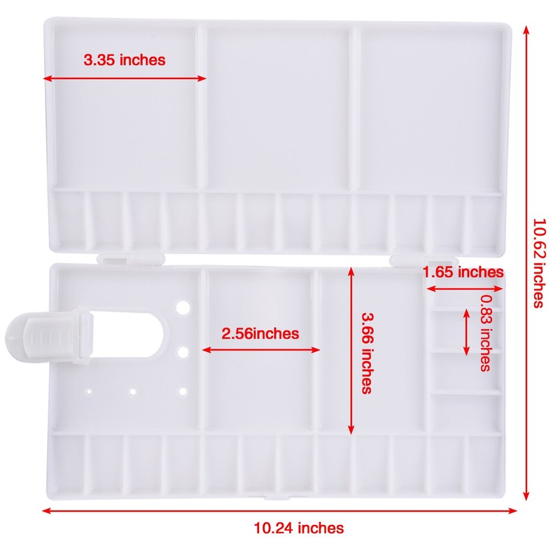 Shappy Watercolor Palette 33 Compartments Folding Paint Tray with 28