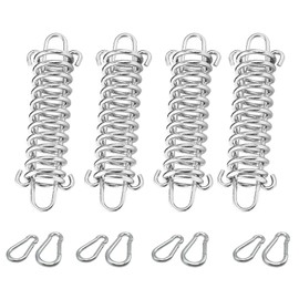 Koboko 4 Sets of Tension Springs with Hooks, Awning Attachment, Steel Rustproof High Strength Tension Spring Awning Attachment Set for Secure Mounting for Camping Tent, Awning and Outdoor Use