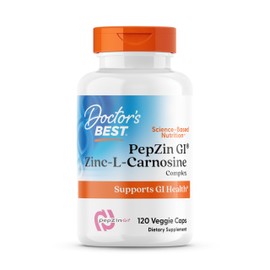 Doctor's Best PepZin GI, Zinc-L-Carnosine Complex, Non-GMO, Vegan, Gluten Free, Soy Free, Digestive Support, 120 Veggie Caps