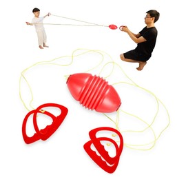 Outdoor Play Rocket Slider Zip Ball Zoom Ball Slide Ball 2 Player Toy Park Play Goods Outdoor (Red)