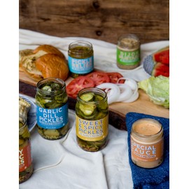 The People's Provisions - Garlic Dill Pickles 16oz - Crunchy, Sour, Garlic Dill Pickle Chips (6-pack)