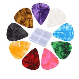 50Pcs Variety Colorful Guitar Picks,Acoustic Guitar Pick Ukulele Picks with Organizer Storage Case,0.5 0.75 1.0 1.2mm Celluloid Picks Acoustic Guitar Picks for Acoustic Guitar Electric Guitar Bass