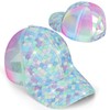 BROMZ Girls Glitter Baseball Cap Kids Ponytail Hat Adjustable Summer