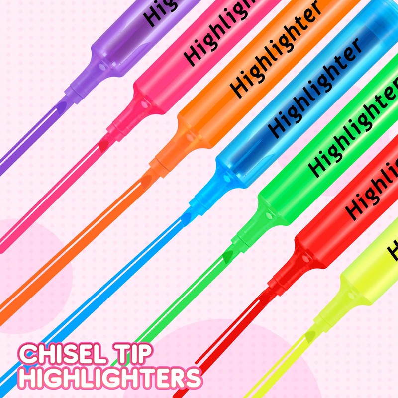 Qilery 72 Pack Highlighters Bulk, Tank Style Chisel Tip Highlighters