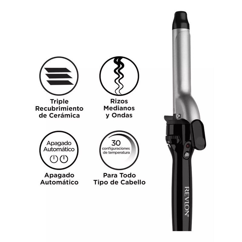 Revlon Rizadora Cabello Revlon Ceramica Turmalina Ferro Tenaza Pelo