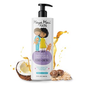 Maya Mari - Kids 2-in-1 Shampoo and Conditioner With Coconut Oil and Castor Oil, Creamy Coconut and Lime Twist, Tear-Free, 32 oz
