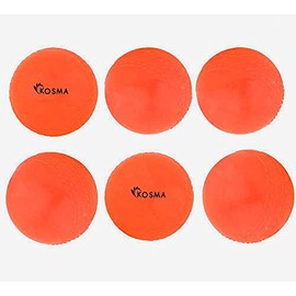 Kosma Pack of 6 Windball Cricket Ball | Indoor & Outdoor Soft Training Cricket Ball for Coaching Practice (Orange)