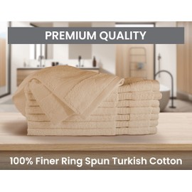 Bennett & Shea Home 8-Piece Luxury Hand Towels, 100% Turkish Cotton Loops, 16 x 28 Premium Hand Towels for Bathroom, Highly Absorbent and Quick Dry Bath Towels, Extra Soft Towel Set, Shifting Sand