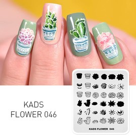 KADS New Nail Stamping Plate Flower Nature Nail Art Stamp Template DIY Image Template Manicure Stamping Plate Stencil Tools (FL046)