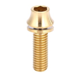 MTB Water Bottle Cage Bolts Bicycle Titanium Alloy Water Bottle Cage Screw M5x12/16mm with Washer(M5×16-Gold)