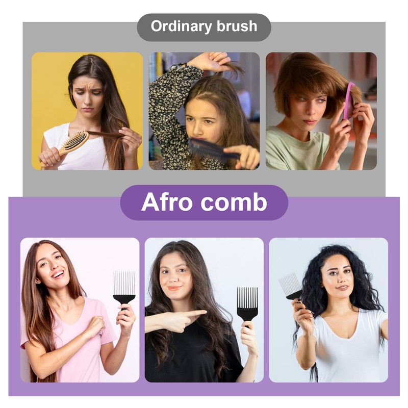 Classicseali Pick Hair,4 Pack Hair Pick for Black Men,Perfect Hairs