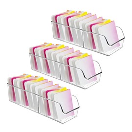 DIBALIYI 3PCS Plastic Tea Box, Clear Tea Bag Storage, Divided Tea Bag Organizer, Coffee Storage with 2 Cells for Sugar Sachets, Tea Bags