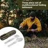 Tibapla 2Pcs Multi Functional Folding Camping Cutlery, 7 in 1