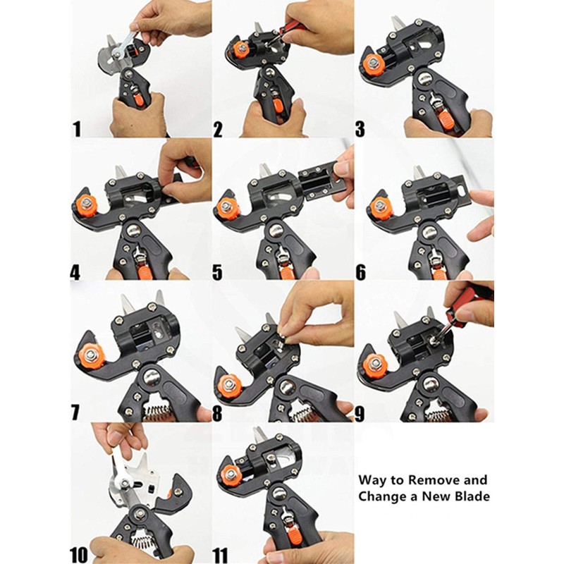 Garden Graft Tool, 4EVERHOPE Pfropfschere mit 2 zusätzlichen Klingen und