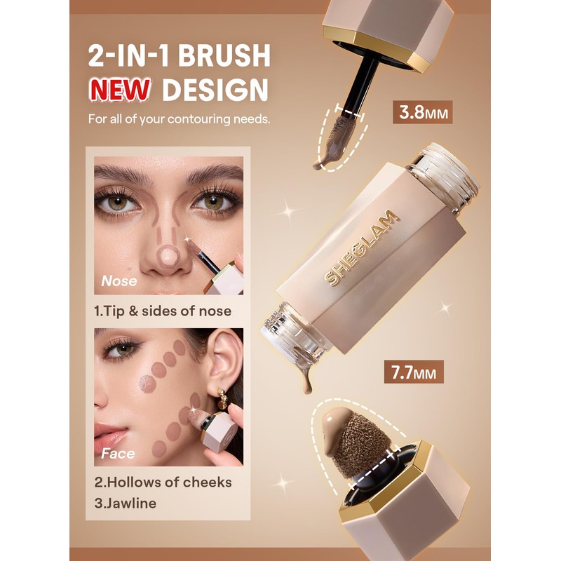 SHEGLAM Precision Sculpt Liquid Contour Duo-Carob Chip