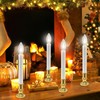4 Pack Window Candles Battery Operated with Timer,Christmas Window Candle