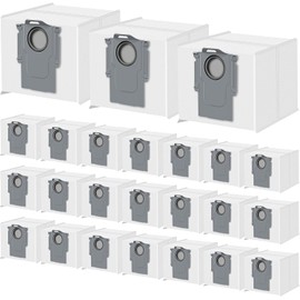 24 Pack Q5 Dust Bags for Roborock Q5+/Q5 Max+/Q5 Pro+/Q7/Q7+/Q7 Max+/Q7 M5+ L5+/S7 Pro Ultra/S7 MaxV Ultra/S8+/Q8 Max+/S8 Pro Ultra/Q10 S5+ X5+ Robot Vacuum, 3L Large Capacity Replacement Dust Bag