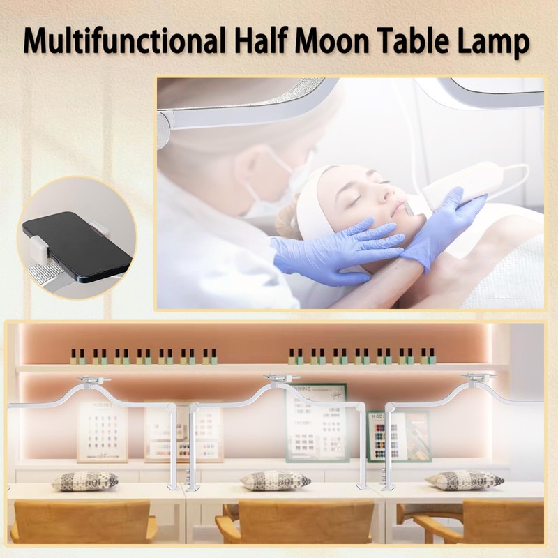 KEDAO Nail Light for Desk Half Moon Light for Nail