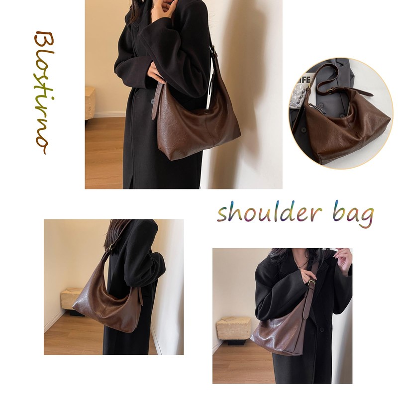 Blostirno Women's Shoulder Bag, Lightweight, Crossbody Bag, PU Leather, Waterproof,