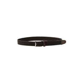Beams Heart Men's Leather Belt, Mesh Elastic Belt, Braun