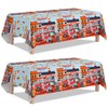 Fire Truck Tablecloth, 3 Pcs Firefighter Party Tablecloth Set -
