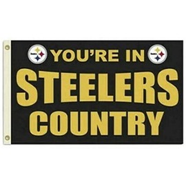 The Cowboy House "Your in Steelers Country" Pittsburgh Steelers  Flag 3x5 - With 2 Grommets