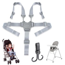 Harness for High Chair, Safety Belt, Harness for Highchair Harness, 5 Points Safety Belt, Universal High Chair Harness, Suitable for Highchairs, Prams, Pushchairs