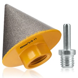 Diamond Beveling Chamfer Bits Diamond Countersink Drill Bit for Existing Holes Enlarging Shaping Trimming in Tile Marble Glass Granite Ceramic 1-7/8"(48mm) Dia with 5/8-11" Thread Adapter