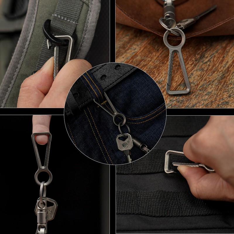 KeyUnity KM01 Titanium EDC Keychain Clip with Bottle Opener, Quick