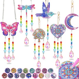 Kids Crafts Diamond Painting for 6 7 8 9 10 Year Old Boys Girls Gifts Ideas, Diamond Art kits for Kids 6-8 8-10 10-12 Wind Chimes Art Kit Suncatcher Gift for 5-11 Year Old Girl Teen Adults