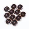 100 Pcs Large 5/8 inch Brown Buttons for Sewing Round