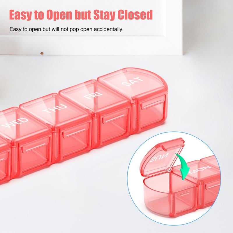 Extra Large Pill Organizer 2 Pack, XL Pill Box 7
