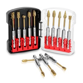 10 Piece Carbide Cutter Set with Quick Change Shank 1/4 Inch Milling Cutter Rotary Cutter Set Carbide Carbide for Drilling, Wood Carving, Metalworking, Polishing, Engraving